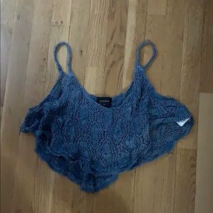 Blue crochet crop top